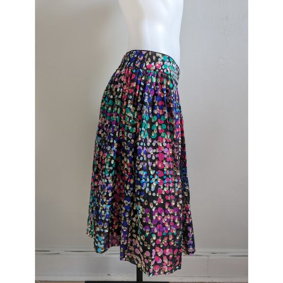 Kate Spade Size 4 Make Magic Metallic Pleated A-Line Skirt Multi Dot Silk Blend - Picture 6 of 14